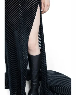 Aaricia Long Bias Slip Dress Black