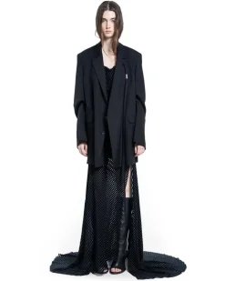 Aaricia Long Bias Slip Dress Black