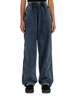 Acid-wash Trackpants aus Nylon-Taslan - Hosen - Damen - Blau