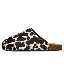 Adimule Mules mit Kuhprint - Schwarz