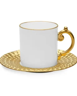 Aegean Espressotasse mit Untersetzer - Gold