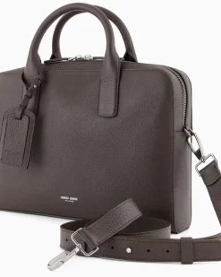 Aktentasche aus vollnarbigem Leder Braun