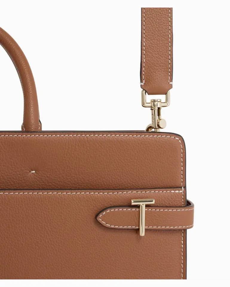 Aktentasche Emilie 15 Zoll aus genarbtem Leder Tan