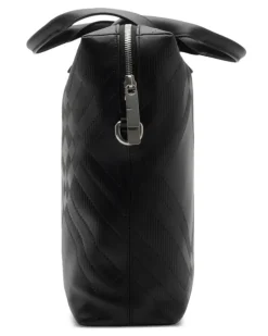 Aktentasche mit Check-Prägung - Schwarz