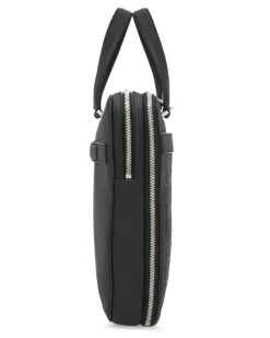 Aktentasche mit geprägtem Monogramm - Schwarz