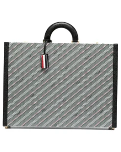 Aktentasche mit Logo-Print - Grau