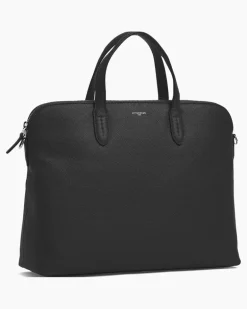 Aktentasche Sophie 14 Zoll 1 Faltfach genarbtes Leder Schwarz