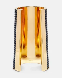 Alaïa Armreif mit Leder Blau
