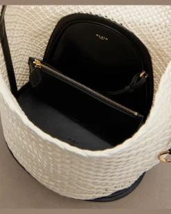 Alaïa Bucket-Bag Hip Large mit Leder Beige