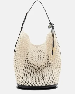 Alaïa Bucket-Bag Hip Large mit Leder Beige