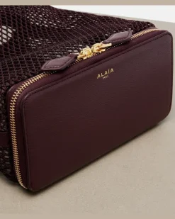 Alaïa Bucket-Bag Le Pochon Burgunderrot