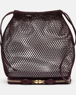 Alaïa Bucket-Bag Le Pochon Burgunderrot