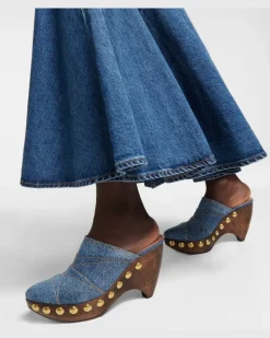 Alaïa Clogs Le Sabot aus Denim Blau