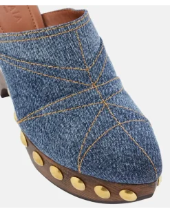 Alaïa Clogs Le Sabot aus Denim Blau