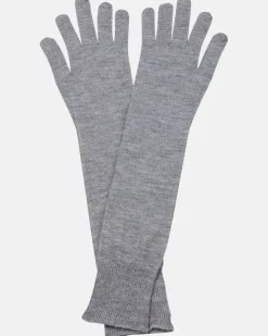 Alaïa Handschuhe aus Kaschmir und Seide Grau