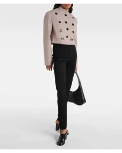 Alaïa High-Rise Leggings aus Gabardine Schwarz