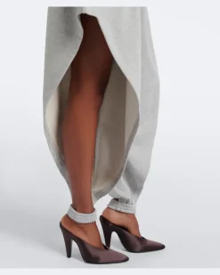 Alaïa Hose aus Fleece aus einem Baumwollgemisch Grau
