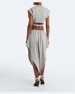 Alaïa Hose aus Fleece aus einem Baumwollgemisch Grau