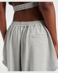 Alaïa Hose aus Fleece aus einem Baumwollgemisch Grau