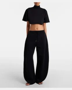 Alaïa Jogginghose aus Baumwoll-Fleece Schwarz