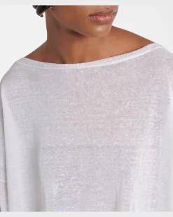 Alaïa Kaftan aus Leinen und Seide Weiß