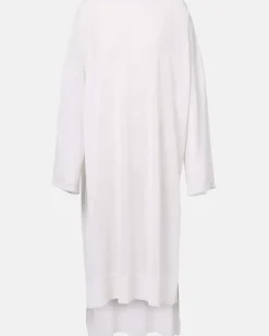 Alaïa Kaftan aus Leinen und Seide Weiß