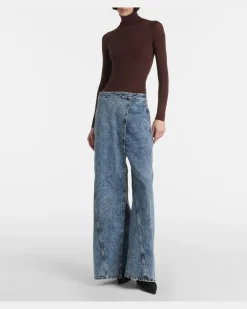 Alaïa Longsleeve aus Jersey Braun