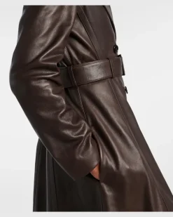 Alaïa Mantel aus Leder Braun