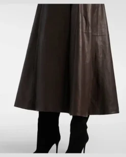 Alaïa Mantel aus Leder Braun