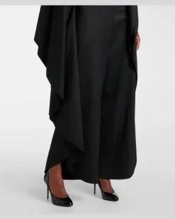 Alaïa Rückenfreier Jumpsuit aus Grain de Poudre aus Wolle Schwarz