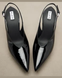 Alaïa Slingback-Clogs aus Leder mit Keilabsatz Schwarz