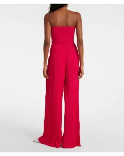 Alaïa Trägerloser Jumpsuit aus Strick Rot
