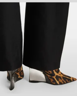 Alaïa Wedge-Mules Invisible aus Twill Braun