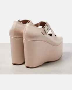 Alaïa Wedges 110 aus Satin Beige