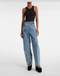 Alaïa Wedges Criss Cross 110 aus Samt Schwarz