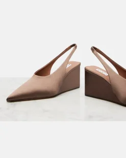 Alaïa Wedges Cube 75 aus Satin Braun