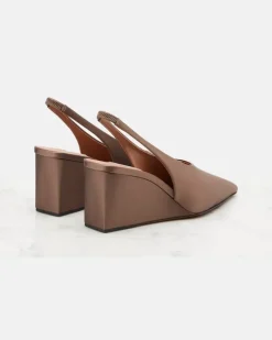 Alaïa Wedges Cube 75 aus Satin Braun