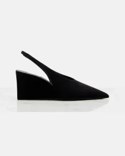 Alaïa Wedges Cube 75 aus Veloursleder Schwarz