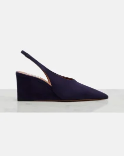 Alaïa Wedges Cube aus Veloursleder Violett