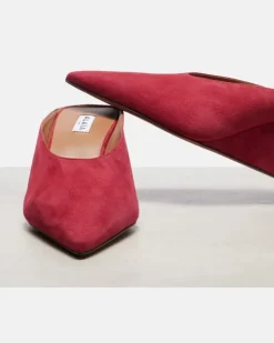 Alaïa Wedges Cube 75 aus Veloursleder Rot