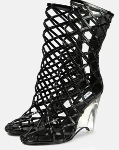 Alaïa Wedge-Stiefel aus Leder Schwarz