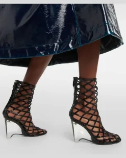 Alaïa Wedge-Stiefel aus Leder Schwarz