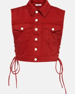 Alaïa Weste aus Baumwolle Rot
