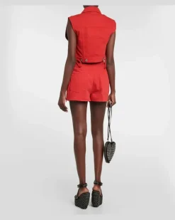 Alaïa Weste aus Baumwolle Rot