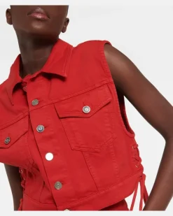 Alaïa Weste aus Baumwolle Rot
