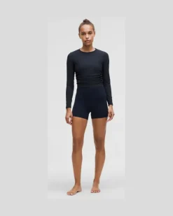 All It Takes Geripptes Langarmshirt aus Nulu für Frauen – Größe in True Navy