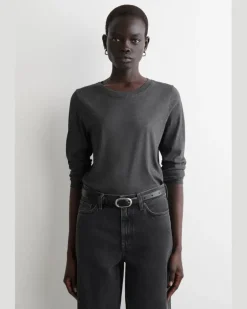 Alltags-Langarmshirt Grau