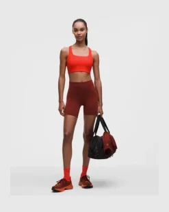 All-Time Hero Gerippter Sport-BH Mittlerer Halt für B/C-Cups für Frauen – Größe in Cherry Ember