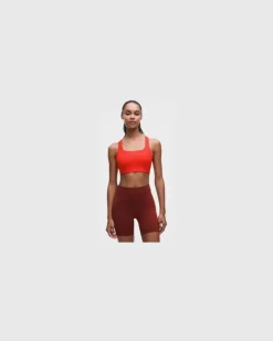 All-Time Hero Gerippter Sport-BH Mittlerer Halt für B/C-Cups für Frauen – Größe in Cherry Ember