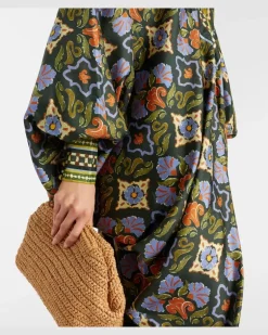 Alémais Kaftan Cece aus Seide Multicolor